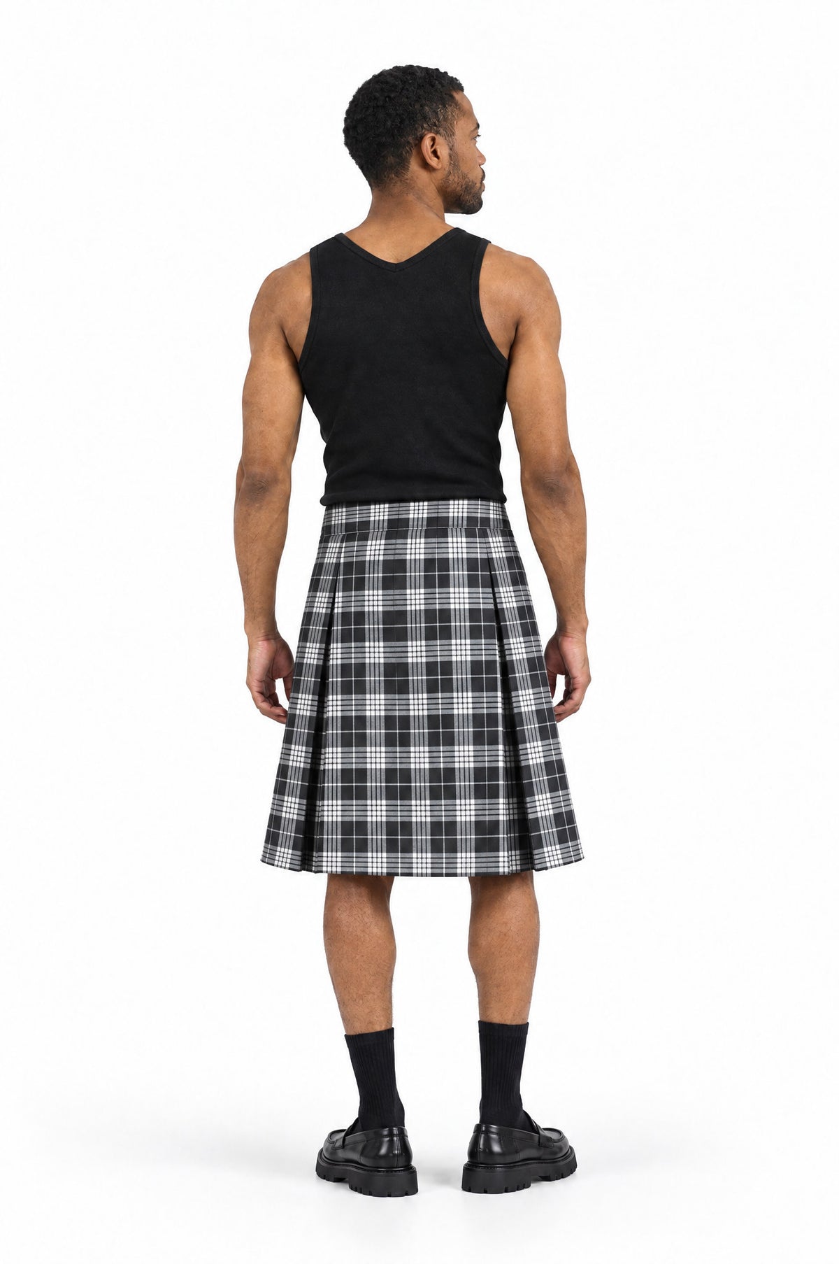 Jupe pour homme BENITO, vue de dos portée par le mannequin