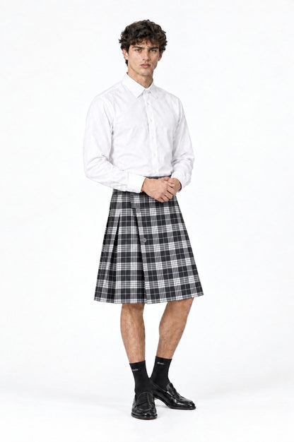 Jupe pour homme BENITO associée à une chemise blanche